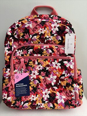 Vera Bradley Campus Backpack Laptop Rosa Floral
