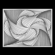 Abstract 3D Spiral Optical Illusion | Original Collectible Drawing by Jon Harris