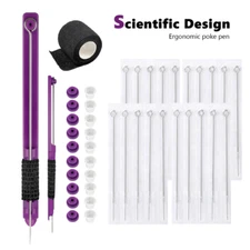 Hand Poke and Stick Tattoo Kit Stick and Poke Pen with 20Pcs Tattoo Needle Set