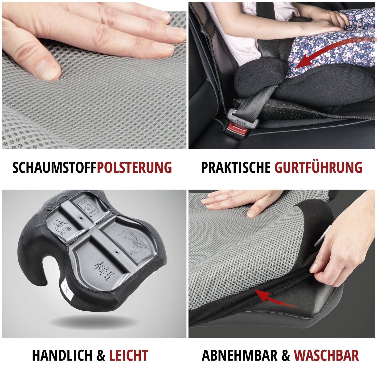 WALSER Kindersitzerhöhung Andy - Sicher & Bequem Für Kinder 125-150cm