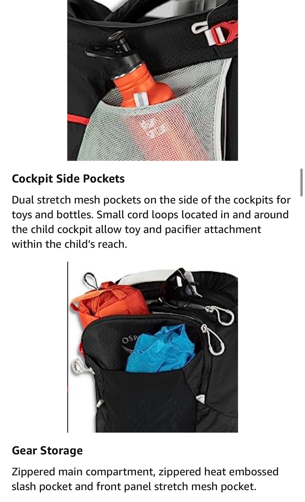 Osprey Poco Plus Outdoor Hiking Backpack Child/Baby Carrier with Sunshade