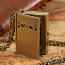 Black/Bronze Full Hunter Death Note Book Pocket Watch Necklace Men Women Gift
