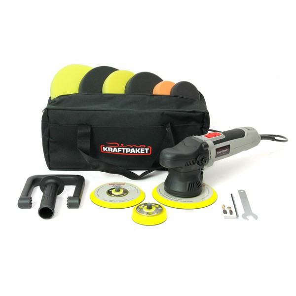 Dino Kraftpaket 9Mm-650W Xxl-Set Exzenter Poliermaschine Auto + StüTzteller Pads-image