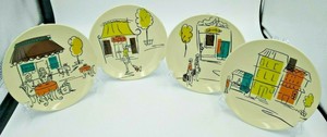 Vintage-MCM-Inspired-6-5-034-Plates-Boston-Warehouse-Shopping-Cafe-Scenes-4