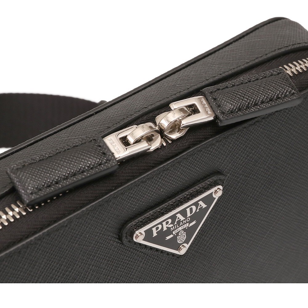 ショルダーバッグ PRADA SAFFIANO TRAVEL SHOULDER BAG\t2VH173NOO\t9Z2\tF0002\tNERO PRADA Shoulder Bag Men Leather 2VH173 9Z2-v-noo-F0002 Black