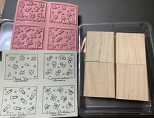 Stampin' Up FABULOUS FOUR - Rubber Stamps Set of 4 - NEW unmounted