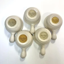 Bon Chef Augusta NJ 4" Restaurant Small Stoneware Soup Bowls W/ Handle Set Of 5