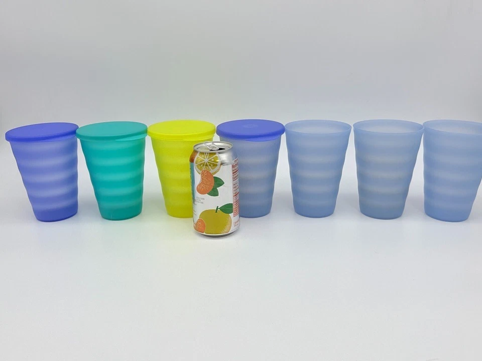 Lote de 7 vasos apilables TUPPERWARE Impressions 16 OZ #3515 vasos para beber Foto 2 de 4