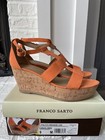 NEW Women Franco Sarto Falco Cork Wedge Sandals Orange 9 M Summer Spring VOLS UT — photo 1