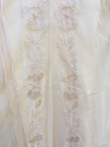 SALE @ DUE PER DUE Floral Lace PEACH CHIFFON Any All Occasion Dress Womens Sz 12 - Picture 8 of 11
