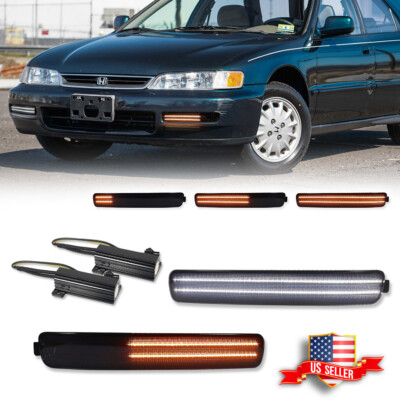 2X Smoke Switchback LED Signal Lights For 96-97 Honda Accord 2D Coupe / 4D Sedan