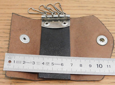 VINTAGE porte CLES mini HOUSSE pochette EN CUIR MARRON NOIR fiocchi ITALY
