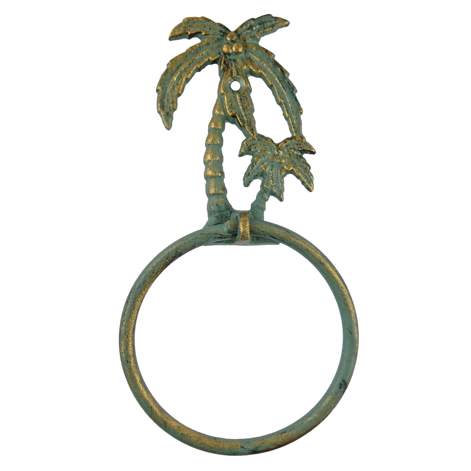 Ring Cast Iron Tropical Bathroom Beach House Decor Green Gol