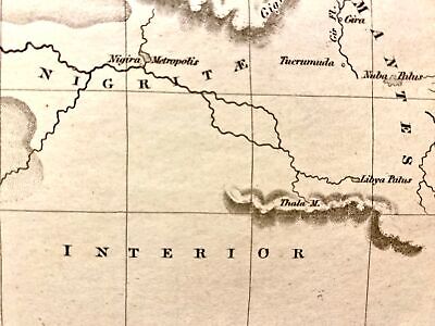 1851 map. Ancient AFRICA ANTIQUA Lea & Blanchard: Phil. 7x9.5 VG-FINE