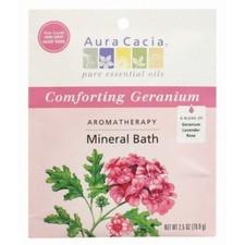 Aura Cacia Comforting Geranium Aromatherapy Mineral Bath 2.5 Oz