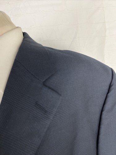 Jack Victor Men's Navy Blue Plaid Wool Blazer 48L $1,698 - Picture 2 of 10