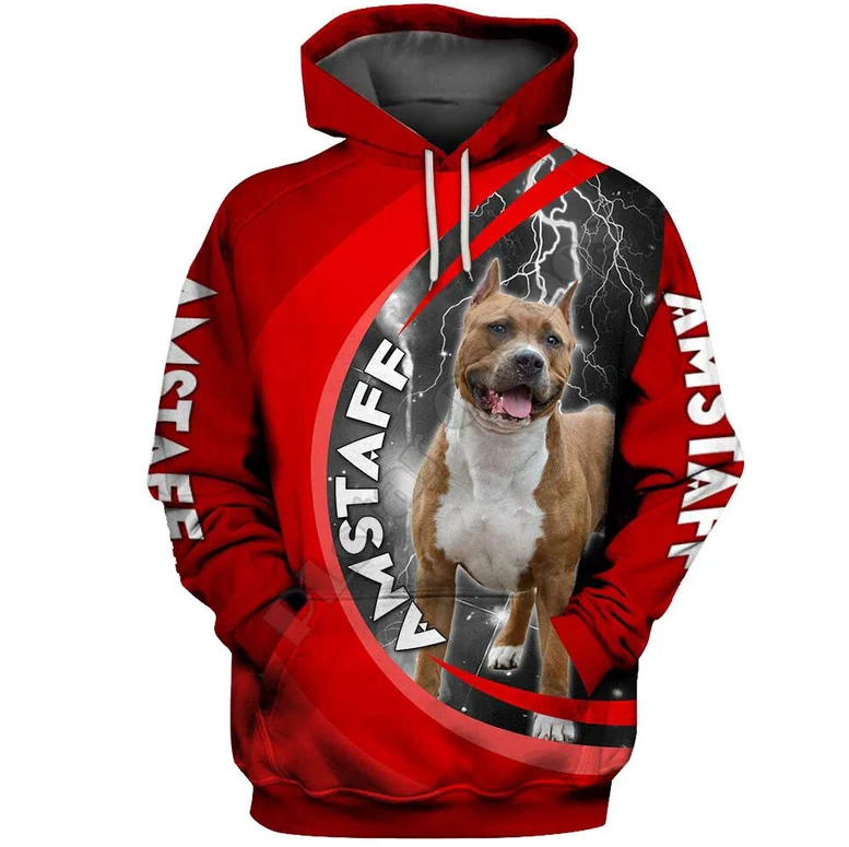 Funny Amstaff 3D Printed Hoodies Fashion Pullover Men For Women Animal Costumes