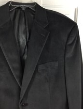 Ralph Lauren Chaps Sport Coat Mens 44R Gray 100 Polyester 2-Button Blazer