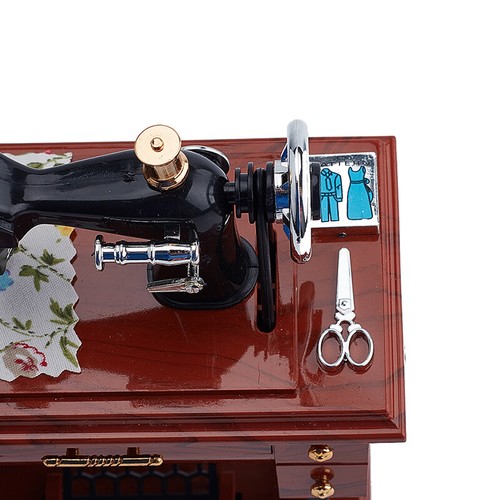 Sewing Machine Music Box Retro Sewing Clockwork Home Crafts Decoration Gift ZK - Picture 4 of 9