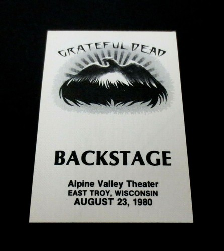 Grateful Dead Backstage Pass Alpine Valley Wisconsin WI 23/08/80 23/08/1980 ¡1er! - Imagen 2 de 12