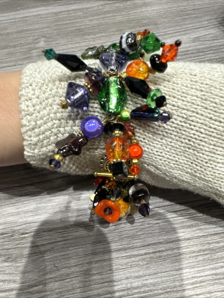 Artisan Cluster Lampwork Charm Bracelet Vintage - Image 4 of 4