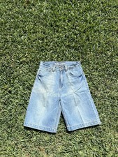 Vintage Y2K Ecko Unltd Baggy Hip Hop Skater Grunge Jean Shorts Youth 14