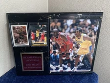 Bryant & Jordan Collector’s Plaque /w Sports Cards And Nameplate 15”x12”
