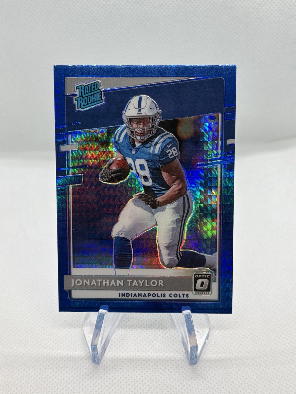 2020 Panini Donruss Optic - Rated Rookie Jonathan Taylor #167 Blue Hyper Prizm
