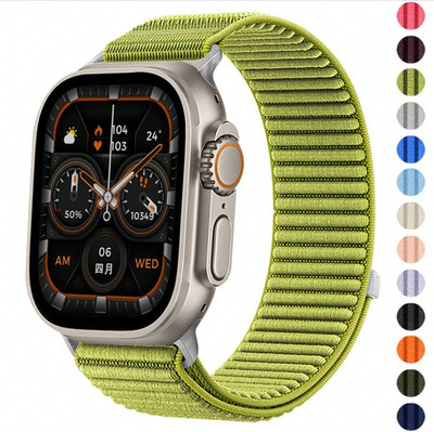 Woven Nylon Sport Band For Apple Watch Ultra 2 49mm 46mm 45mm 44mm Strap Loop