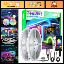 40FT Waterproof LED Light Strip for RV Awning, Camper Canopy, Outdoor Party Ligh