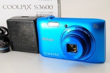 Nikon COOLPIX S3600 Blue 20.1MP 8x Zoom Digital Camera  NEAR MINT  From Japan 303