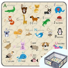 Baby Play Mat Thick Soft 50" X 50" Playpen mat, Non-Slip and Machine Washable...