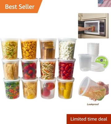 Brand New Deli Food Storage Containers Pack of 24 - 32 Oz, Clear, Leak-proof,...