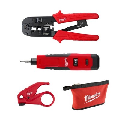 Milwaukee Twisted Pair Installation Kit   Strip Crimp Punch Set    New