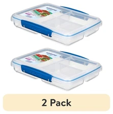 (2 pack) Sistema TO GO Multi Split Food Storage Container, 27.7oz / 820ml