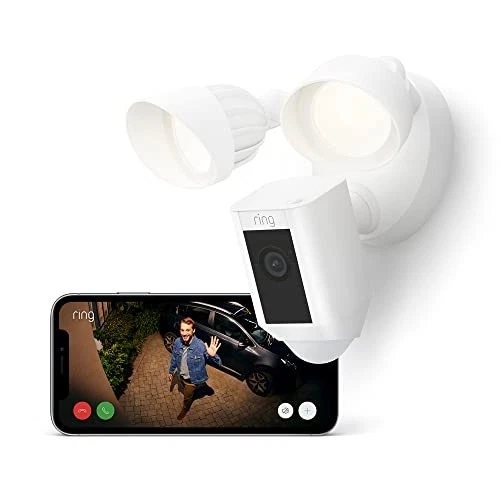 Floodlight Cam Wired Plus | Cรกmara de seguridad exterior 1080p video HD, LED-
