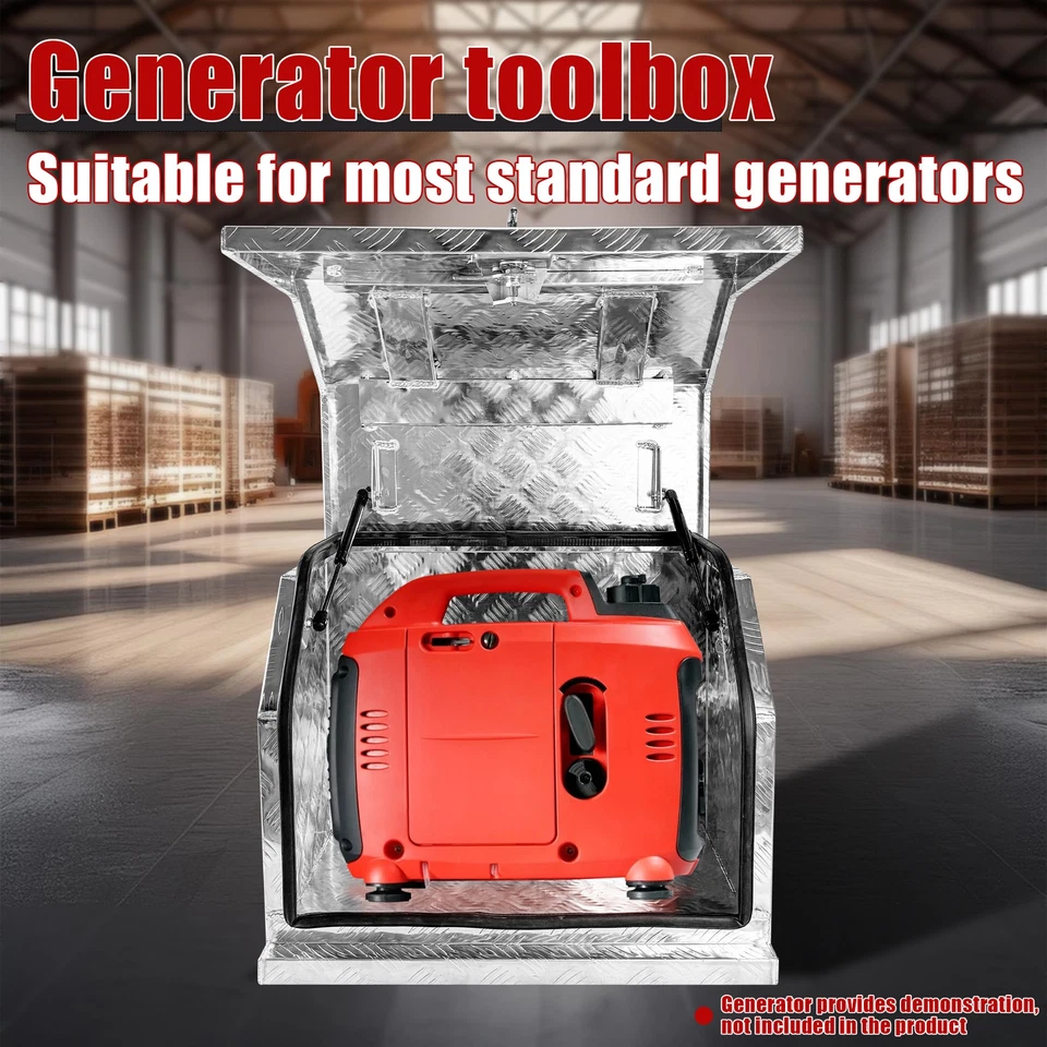 Caja de herramientas generadora de aluminio de 24" x 19" x 15" para exterior/RV/camión/remolque Foto 3 de 4
