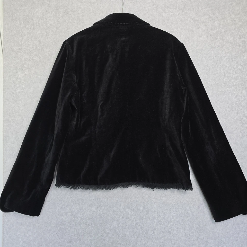Винтажный блейзер Y2K Whimsigoth размер L кружевная отделка оборка вампир готический бархат велюр - Изображение 2 из 4