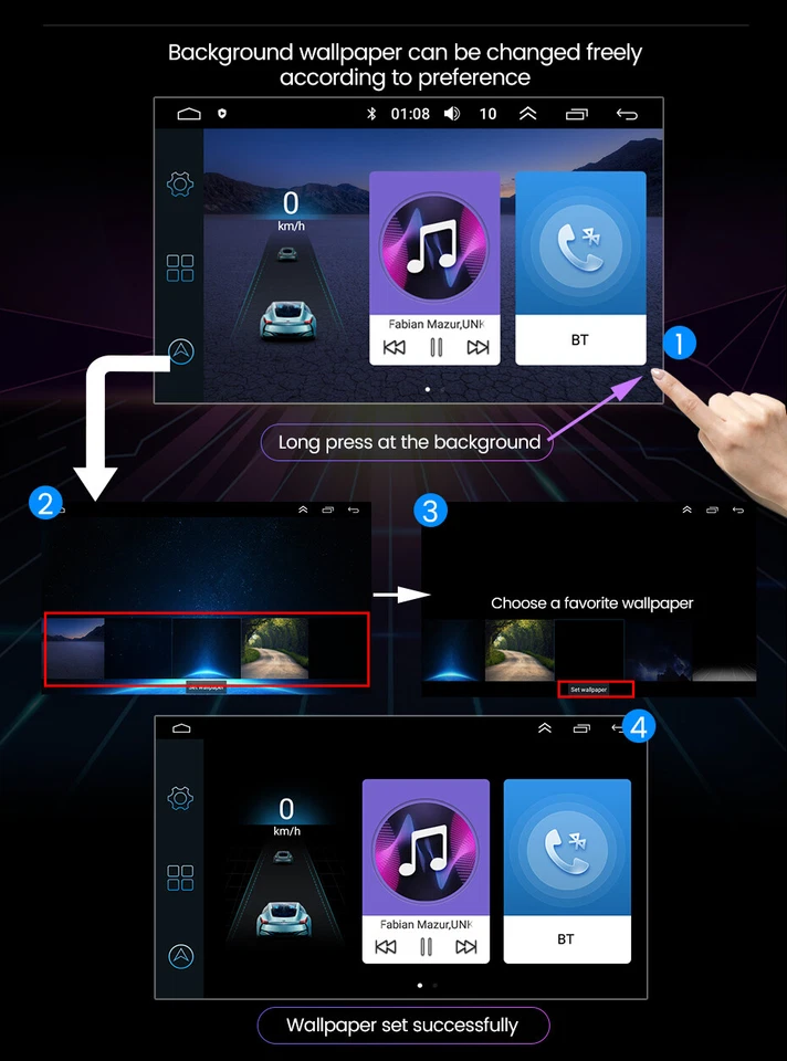 Autoradio für Mercedes Benz Vito Viano 9" CarPlay GPS Navigation BT 4 Core 2+32G - Bild 4 von 4