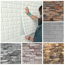 60Pcs Wall Sticker Stick On Tiles Thick Self-Adhesive Kitchen Bathroom 3D Decor~