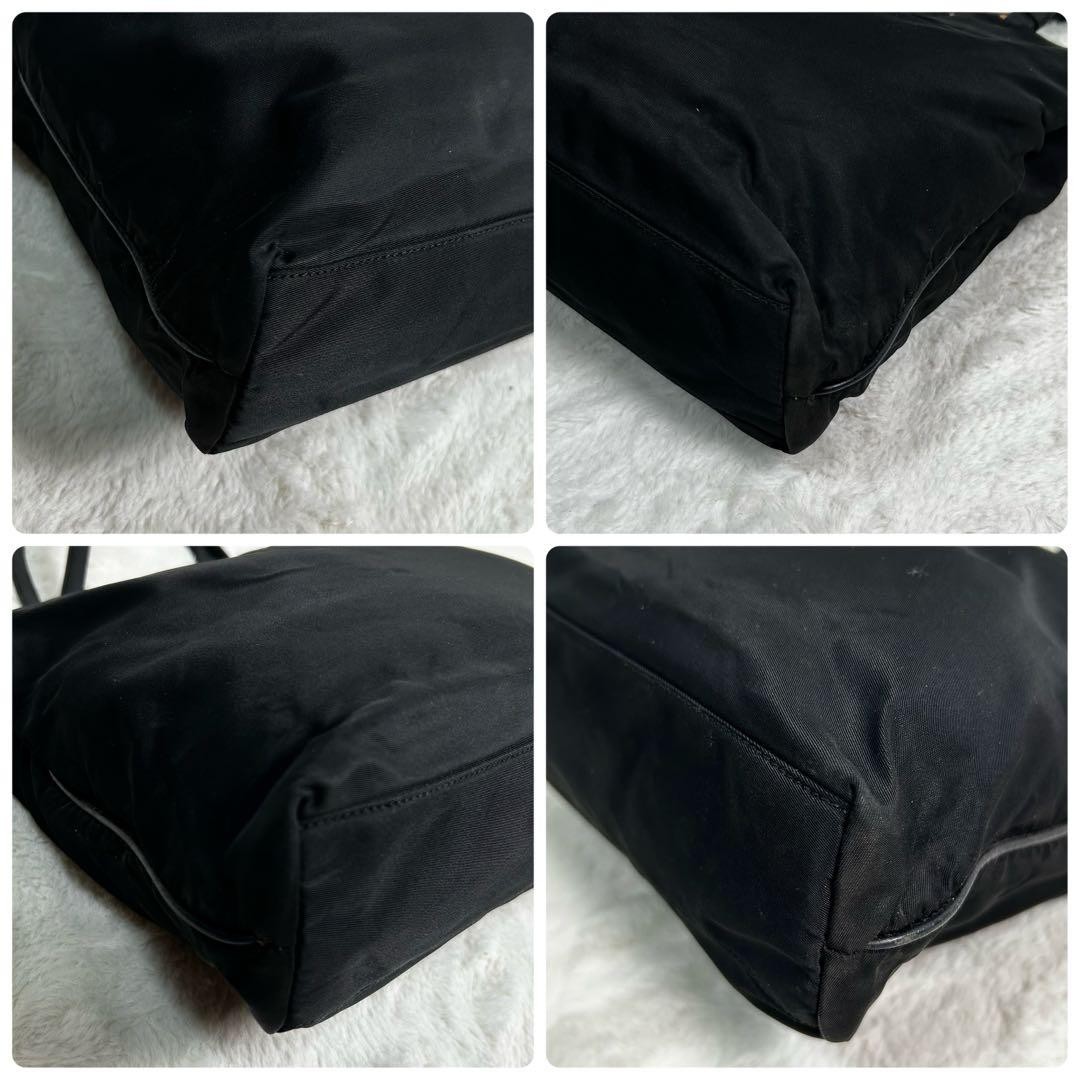 Excellent Condition PRADA Triangle Logo Plate Nylon Leather Shoulder Tote Bag Bl thumbnail 11