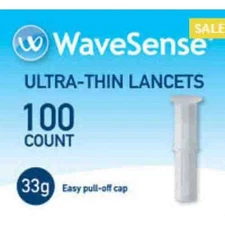 AgaMatrix WaveSense iTest Ultra-thin Lancet 33G, Sterile 100 Pcs