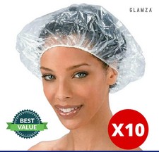 10x Disposable Shower Caps Clear Waterproof Elastic Bathing Hair Protector Cover