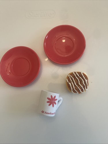 American Girl Doll Treat Seat Set Pieces - Plates Cup Pastry - Picture 3 of 4