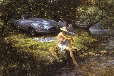 Summer of 62 Alan Fearnley - Jaguar E-Type, Series 1, Signed Limited Print