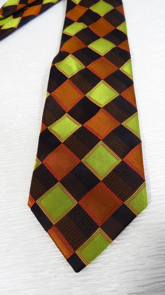 ¡Corbata de lujo de seda geométrica de diseñador Dormeuil Italia para hombre! Foto 4 de 4