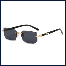 Retro Sunglasses Men Brand Designer Fashion Rimless Sun Glasses Shades