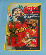 vintage 1980's ACTION HEROES military action figure MOC by BLT NYC gun soldier