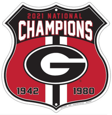 Hangtime UGA NCAA 2021 National Champs 12x12 Route Sign