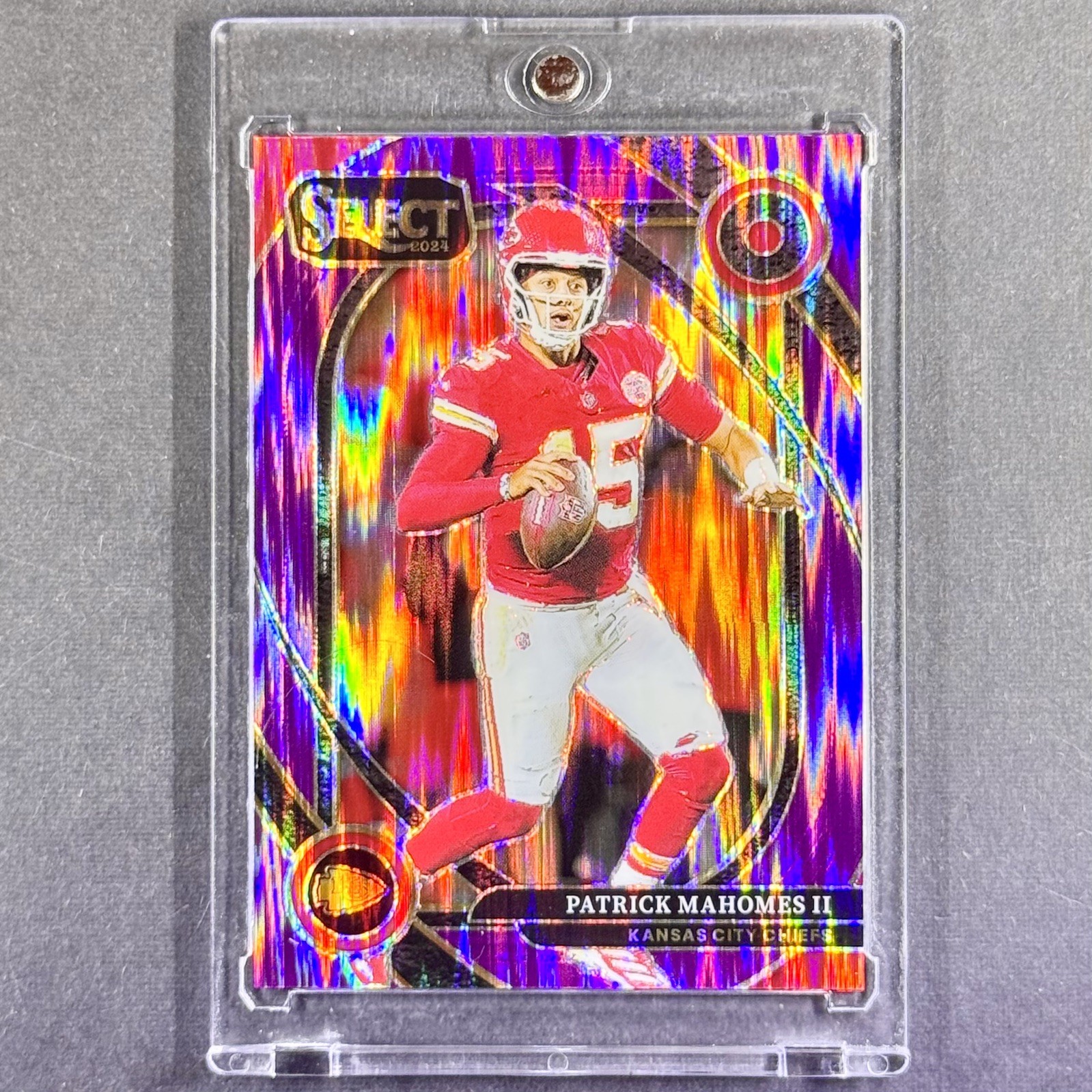 PATRICK MAHOMES II 2024 PANINI SELECT #223 CLUB LEVEL PURPLE SHOCK PRIZM SP /360